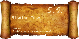 Sindler Irén névjegykártya